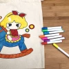 Factory direct sales of children's educational handcrafted colored hand-drawn pens, DIY shopping bags for kindergartens, washable graffiti pens Specification image